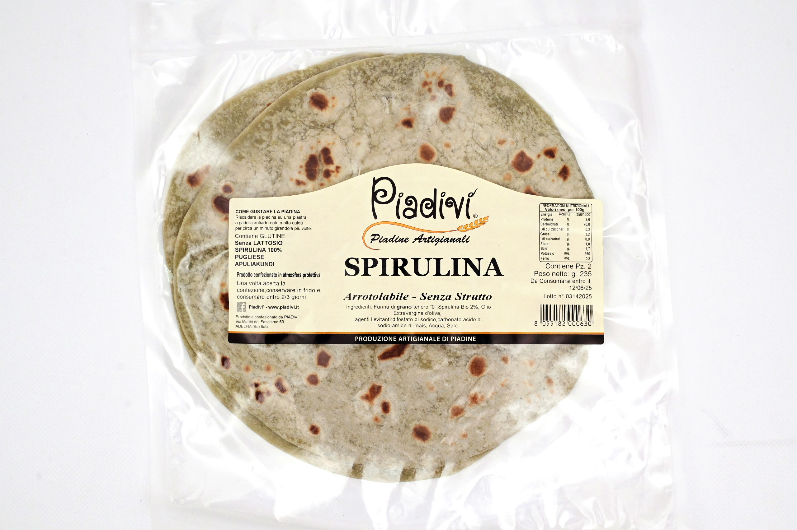 Piadine alla spirulina